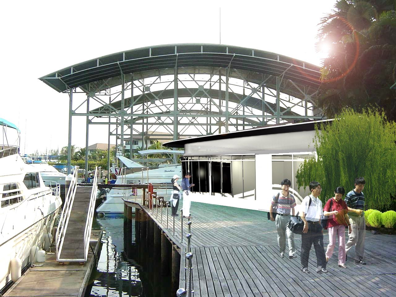 พาวิลเลียนและที่พักริมท่าจอดเรือ